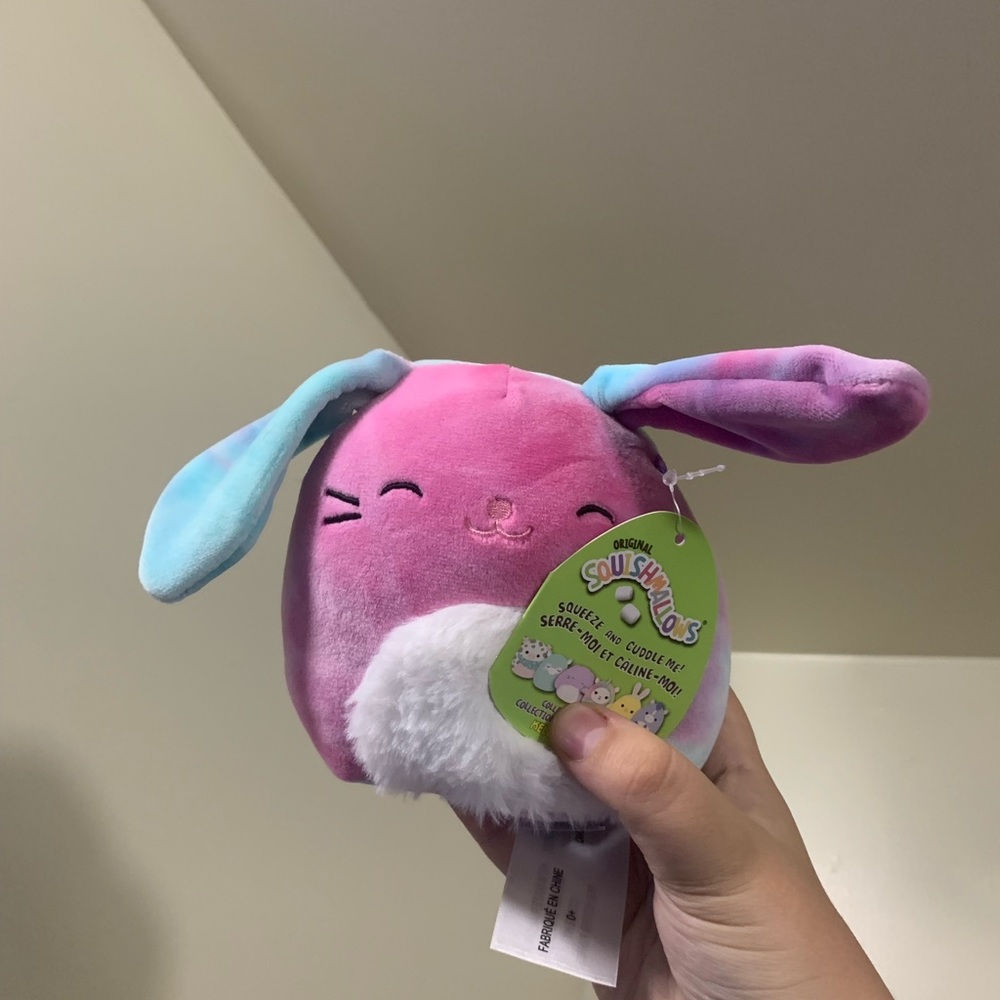 BNWT 5" purple blue tie dye squishmallow bunny